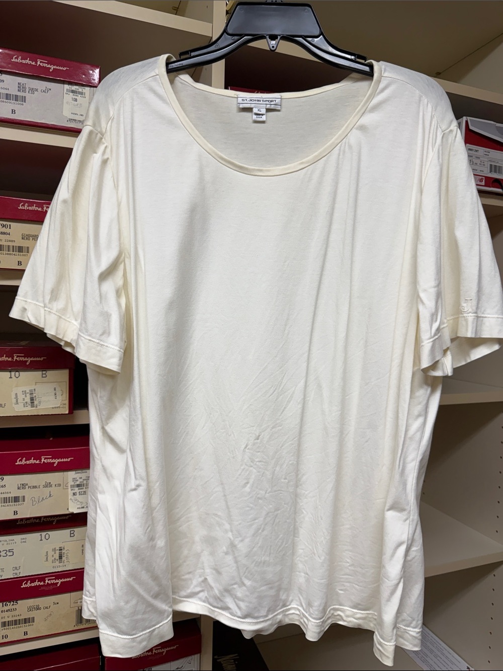Classic St. John Sport white women’s Crew Neck T-Shirt